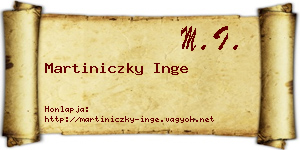 Martiniczky Inge névjegykártya